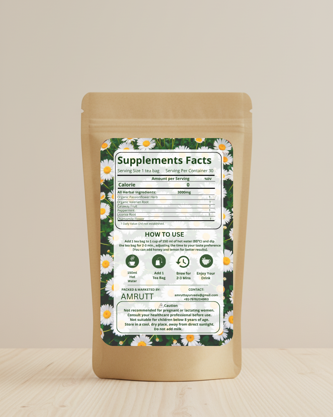 Chamomile-Valerian Night Tea - Pack of 30 Tea Bags